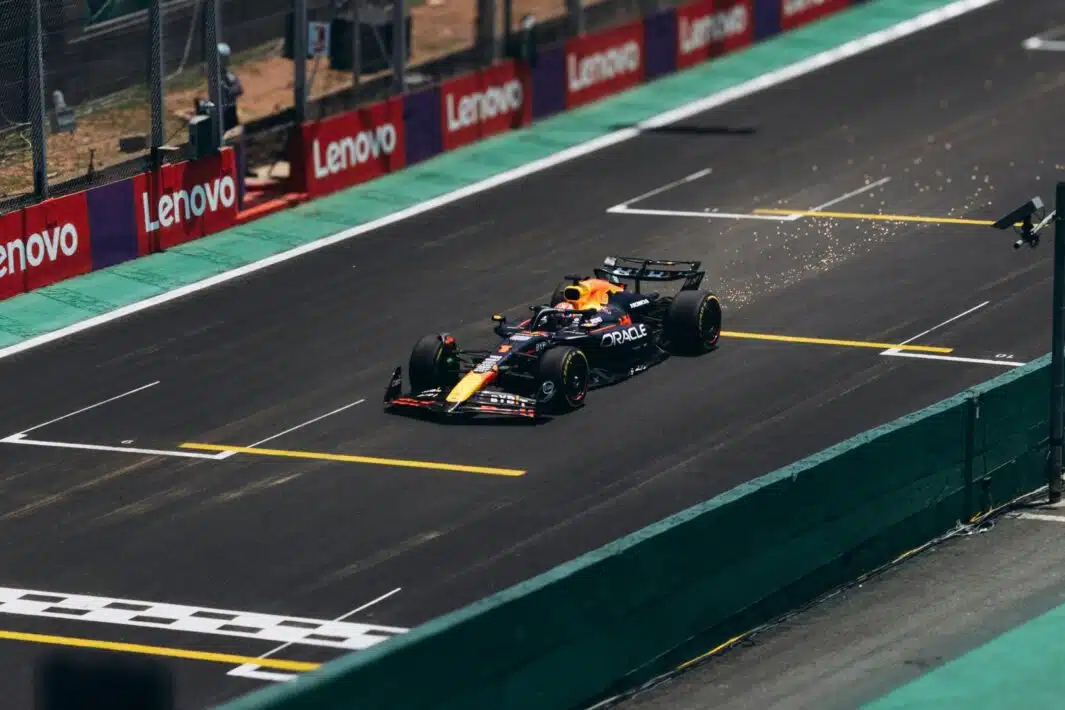 High-Speed Formula 1 Race Car on Track