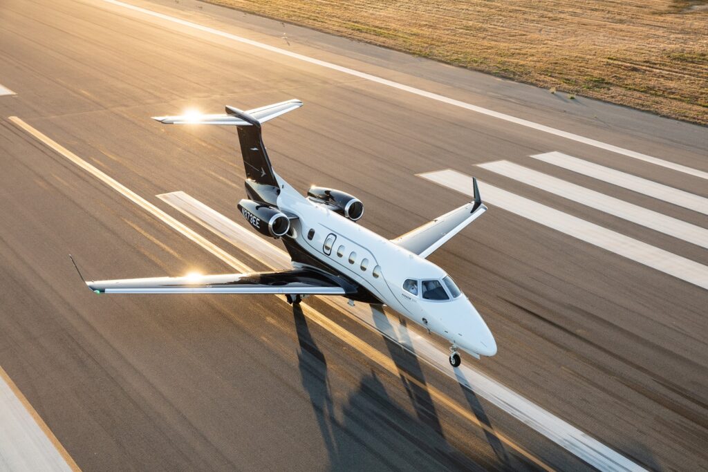 phenom 300E on the runway